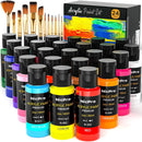 Nicpro Acrylic Paint Set 24 Colors 2oz with 12 Brushes & Palette | 2 Fl Oz (Pack of 24) — 1