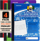 Mintra Office Primary Ruled Composition Books (Primary Ruled - Pastel - Full Sheet, 4 Pack) — 4