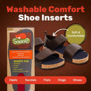 Soxsols Wool Flat Shoe Insert for Sandals & Sockless Shoes, Comfortable Shoe Insoles with Sweat-Absorbent Natural Fiber & Non-Slip Silicone Grip, Narrow-Cut Shoe Inserts for Women, Red, Size 41 — 2