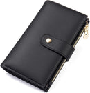 yiijay Women's Wallets RFID Blocking Leather Trifold Clutch Wallet Credit Card Holder Ladies Travel Wallet Purse with Passport/Pen Holder