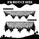 AerWo Halloween Decorations Indoor Fireplace Mantel Scarf, Black Lace Ghost Spiderweb Fireplace Cover for Halloween Mantle Decor Festive Party Supplies, 21x79 inches | Black3 — 2