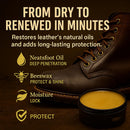 Eagle Heavy-Duty Leather Restorer & Preservative Balm – Neatsfoot Oil & Beeswax Treatment for Dry, Cracked, Oiled & Faded Leather – Revives Boots, Saddles, Furniture, Jackets & Tack (4oz) — 4