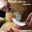ROCOCO Viking Cleaver Knife Birthday - Kitchen Axe & Sheath Father Gift Men — 2