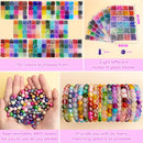 XSEINO 192 Colors 4800pcs 8mm Dream Candy Colorful Series Glass Beads Bracelet Making Kit,8 Box Different Unique… — 4