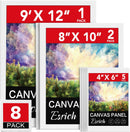 ESRICH Canvases for Painting 8Pack Painting Canvas with 9x12,8x10,4x6,Canvas Panels for Oil Paint,Watercolor,Acrylic Paint,Gouache and Tempera. | 8 pack canvas panel-3 size — 1