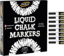 Bandle B. Chalk Markers - 8 White, Erasable, Non-Toxic, Water-Based, Reversible Tips, Crisp White For Kids and Grown-Ups for Glass and Chalkboard Markers for Businesses, Restaurants (6mm) | White - 8 pack — 1