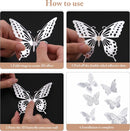 SAOROPEB 3D Butterfly Wall Decor, 48 Pcs 4 Styles 3 Sizes, Removable Metallic Wall Sticker Room Mural Decals for Kids Bedroom Nursery Classroom Party Decoration Wedding Decor DIY Gift (Sliver) | 48 Pcs, Silver — 6