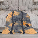 LIZALIG Whimsical Dark Halloween Fleece Throw Blanket, Black Cat Candle Floral Decor for Sofa Bedroom Halloween Party | Sj-yh840 | 40"×50" — 5