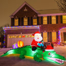 Shappy 6ft Christmas Inflatable Crocodile Santa Lighted LED Yard Decor — 6