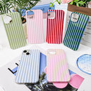 Cute Striped Case for iPhone 15 6.1",Pink/Yellow — 7