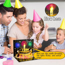 Pop Up Birthday Cards for Men, LED Light & Music Blow The Candle | Black — 4