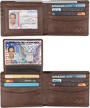 HIMI Wallet for Men-Genuine Leather RFID Blocking Bifold Stylish Wallet With 2 ID Window - Coffee - Galaxy Style — 1