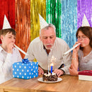 2 Pack Rainbow Party Backdrop Streamers Decorations Colorful Foil Fringe Curtains Metallic Tinsel Backdrop for Birthday First Day of School Engagement Baby Shower Christmas Holiday Party Decor | 2 Pcs — 4