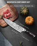 MOSFiATA 8" Super Sharp Professional Chef's Knife with Finger Guard and Knife…