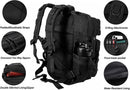LHI Military Tactical Backpack for Men and Women 45L Army 3 Days Assault Pack Bag Large Rucksack with Molle System Black — 5