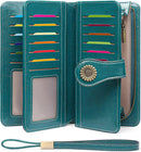 SENDEFN Wallets for Women Leather Credit Card Holder with RFID Blocking Large Capacity Wristlet — 1