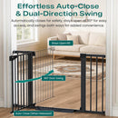 Cumbor 30-46" Baby Gate for Stairs, Auto Close Dog Gate for the House Black