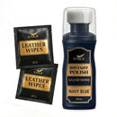 Eagle Liquid Shoe Polish Instant Shine – Quick-Dry Leather Polish with Built-In Sponge Applicator & 2 Cleaning Wipes | Navy Blue — 1
