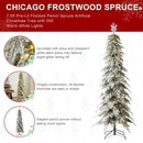 Glitzhome 7.5ft Artificial Christmas Tree, Pre-Lit Flocked Pencil Christmas Tree Chicago Frostwood Spruce with 350 Warm White Lights Home, Office, Holiday Decoration — 3