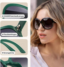 miyya Bug Eye Oversized Polarized Sunglasses Womens, Trendy Retro Sun Glasses for Women 2025, Oversized UV Protection Shades | Green/Grey Gradient — 4