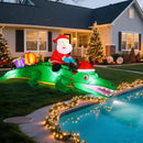 Shappy 6ft Christmas Inflatable Crocodile Santa Lighted LED Yard Decor — 5