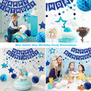 meowtastic Birthday Decorations Happy Birthday Banner with Honeycomb Balls | Blue | Star — 4