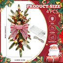Lyrow 4 Pack Christmas Artificial Swags 24" Xmas The Cordless Prelit Stairway Swag Teardrop Trim Wreath Door Stair Garland Christmas Decoration for Outdoor Home Garden Decor(Red White,Retro Style) — 2