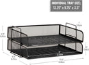 Mind Reader Stackable Paper Tray, Desktop Organizer, File Storage, Office, Metal Mesh, 2 Pcs., Black — 3