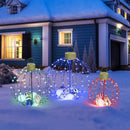 VEIKOU Set of 3 Lighted Christmas Ornaments, 3 Colors Outdoor Holiday Ball Decoration with 570 LED Lights, Christmas Decor with 20 Small Plastic Balls for Garden, Yard, Lawn — 1