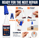 Super Glue Gel Kit, 30g No-Drip Clear CA Glue, 3 Tips & 3 Tubes — 7