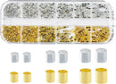 Hudinsun 1050 Pcs Silver and Gold Crimp Beads for Jewelry Making, 1.5mm 2mm 2.5mm Crimping Bead Stopper Crimp Tubes… — 1
