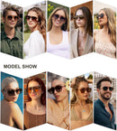 SOJOS Retro Aviator Sunglasses Womens Mens,Trendy Rectangle Shades SJ2202 | Black Frame/Grey Grading Lens — 3