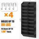 UVIAHOMI 20-30 Pairs Over the Door Shoe Organizer with Side Mesh Pockets, 10-Tier Hanging Shoe Storage for Closet, Breathable Door Shoe Rack Holds Sneakers, Boots, Heels & Daily Essentials, Black — 8