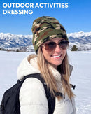3 Pack Beanie for Men Women, Winter Double Layer Warm Hat Skull Cap - Camouflage 2+black+dark Grey — 3