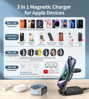 Mukiya 3 in 1 Magnetic Wireless Charging Station for Apple Devices photo 2