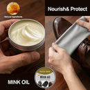 13-Pcs Complete Shoe Shine Kit & Leather Boot Care and Cleaning Kit - 100% Horsehair Brushes, Mink Oil, Saddle Soap, Shoe Polish Kit with Manual & Travel Case - Gift for Dad Husband Father — 5