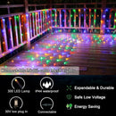 OYCBUZO 300 LED Christmas Net Lights, 14.8ft x 5ft Mesh Lights Outdoor 8 Modes Green Wire, Waterproof Connectable String Lights Plug in for Bushes Xmas Tree Garden Holiday Party Decor - Multicolor — 4