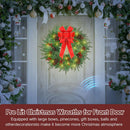 26 Inch Christmas Wreath Decorations,Artificial Wreaths with 50 LED Lights 8 Modes & Timer & Remote Control,144 PVC Tips,Large Red Bow,Pine Cones,Berries for Front Door,Indoor/Outdoor Holiday Decor — 8