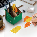 Genuine Fred Desk Dumpster Pencil Holder with 100+ Flame Note Cards, Funny 3-Compartment Organizer for Office Supplies, Desk Caddy for Work or Home — 4