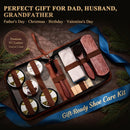 13-Pcs Complete Shoe Shine Kit & Leather Boot Care and Cleaning Kit - 100% Horsehair Brushes, Mink Oil, Saddle Soap, Shoe Polish Kit with Manual & Travel Case - Gift for Dad Husband Father — 2
