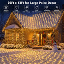 echosari 20Ft x 13Ft Large Christmas Net Lights Warm White Fully Waterproof — 5