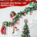 BlessedSeason 9FT Christmas Garland with Lights, Timer Artificial Lighted Garland Indoor for Stairs, Fireplace, 50 Lights Green Garland, Christmas Decoration with Cones & Red Berries & Pine Needle — 6