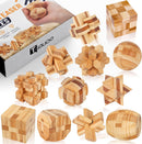 Wooden Brain Teaser Puzzles, 12pcs 3D Brain Teasers for All Ages — 1