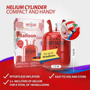 Party Factory – 2x Helium Tank - for up to 100 assorted balloons (latex, LED & foil) – Party birthday decoration disposable gas cylinder – bendable filling valve – For decorative occasions | 2 Pack — 4