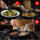 Kitchen Tongs - 12, 9 & 7 Inch Locking Silicone Tongs for Cooking, Set of 3 — 7