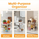 Oizeir 2 Tier Lazy Susan Organizer for Cabinet, Clear Acrylic Rotating Spice Rack Turntable for Kitchen, Pantry, Countertop, Bathroom, Vanity – Double Tier Storage Carousel with Metal Supports — 5