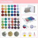 REVKI 1300PCS 8mm Mixed Crackle Glass Beads for Bracelets Making with Accessories, 48 Colors Crystal Glass Beads… — 2