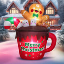 6FT Christmas Inflatables Outdoor Decorations, Gingerbread Christmas Inflatable Hot Cocoa Mug with Built-in LEDs Blow Up Christmas Decoration for Garden Lawn Yard Patio Xmas Inflatable — 1