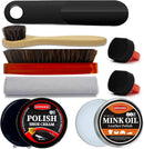 Black Brown Shoe Polish Kit Saddle Soap Mink Oil Boots Shoe Shine | Black Polish & Mink Oil — 1