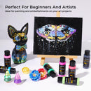 Artme Metallic Acrylic Paint Set, 24 Metallic Colors in 2 oz/60ml Bottles, Metallic Shining Acrylic Paint, Rich Pigments Paint Perfect for Artists, Beginners on Canvas, Rocks, Wood, Fabric, Ceramic — 6